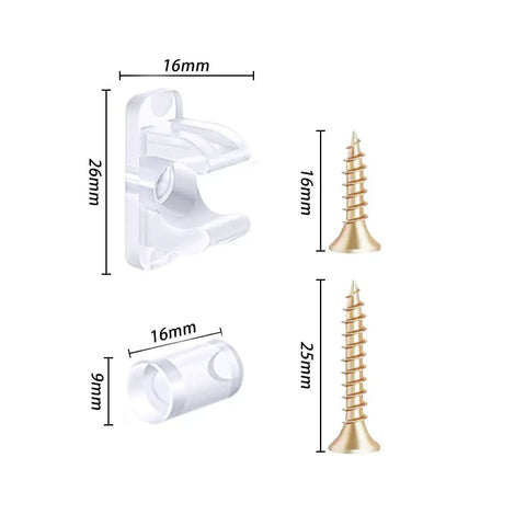False Front Cabinet Clips With Screws Kit For Kitchen Cabinets And Drawer Fronts 10 Pairs with size measurements