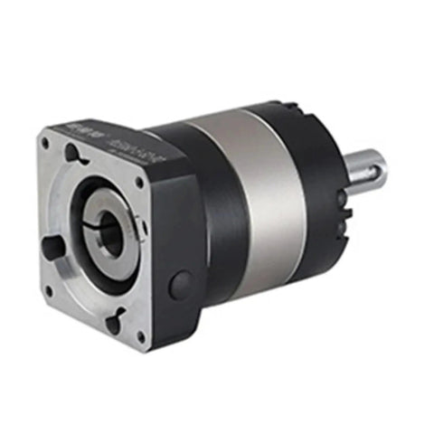 Ple090 Round Flange Planetary Gearbox For Nema34 Stepper Motor With 14Mm Or 12Point7Mm Shaft Speed Reducer side view showing compact design.
