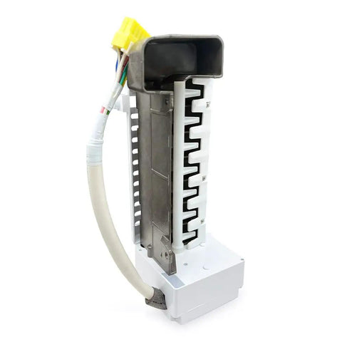 Side view of Premium Ice Maker Assembly For Samsung Refrigerators Replacement Kit with housing and wiring