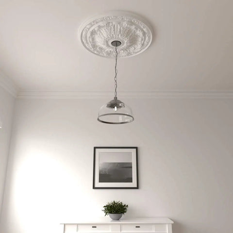 Flagstone Ceiling Medallion For Canopies 30 Inch Outer Diameter Inner Opening 3 7/8 Inches Projection 3 1/4 Inches Primed And Ready