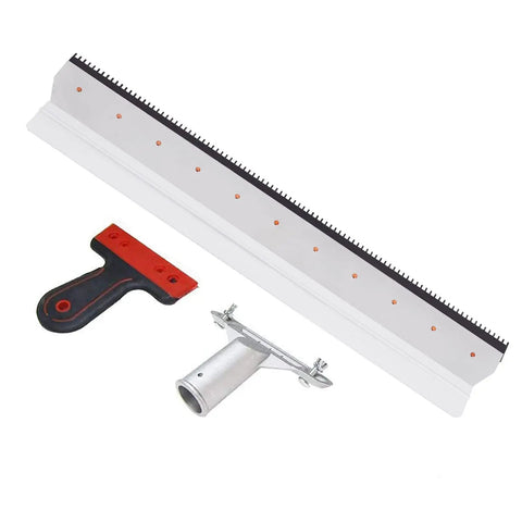 Pro Grade Self Leveling Cement Tool Kit with durable stainless steel scraper for floor finishing and leveling system