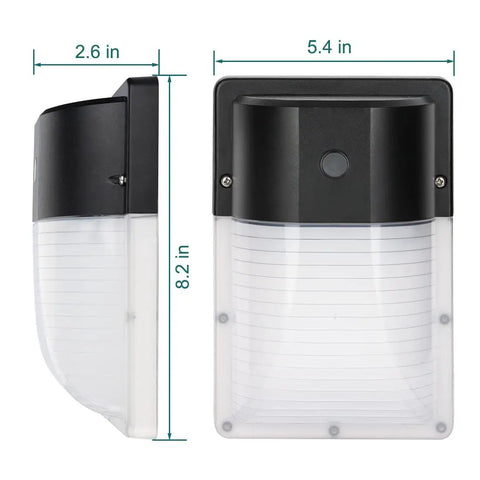 Dimensions of LED Mini Wall Pack With Dusk To Dawn Photocell, 13W 5000K 1430 lm Outdoor Security Light, IP65 Waterproof, ETL Listed
