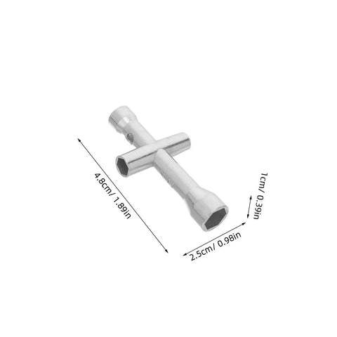 Top Tier Mini RC Wrench Equipped With M2 M2.5 M3 Cross Socket Configurations For Quick Fixes And Absolute No Sweat Scale Model Assembly That Really Hits Different, compact silver tool with hex sockets.