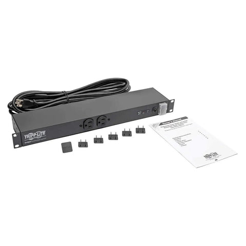 12 Outlet Rackmount Isobar Surge Protector PDU With 15 Amp 3840 Joules 15 Foot Cord And Five To Fifteen P Plug 1U
