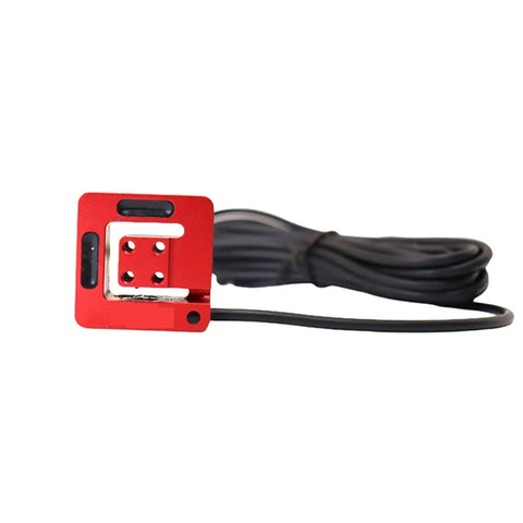 Red ultra high precision three dimensional and six dimensional force and torque sensor with cable for multi axis measurements.