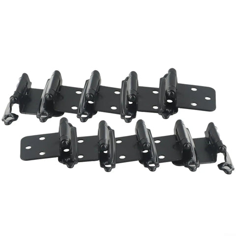10 Pack Self Closing Cabinet Hinges For Overlay Flush Doors Quiet Soft Close Hardware In Cold Rolled Steel Black Finish For Kitchen