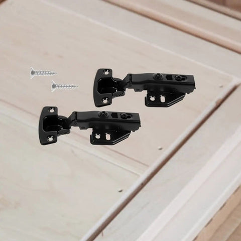Concealed Black Stainless Steel Cabinet Hinges Set Of 3 with screws for easy install on kitchen door