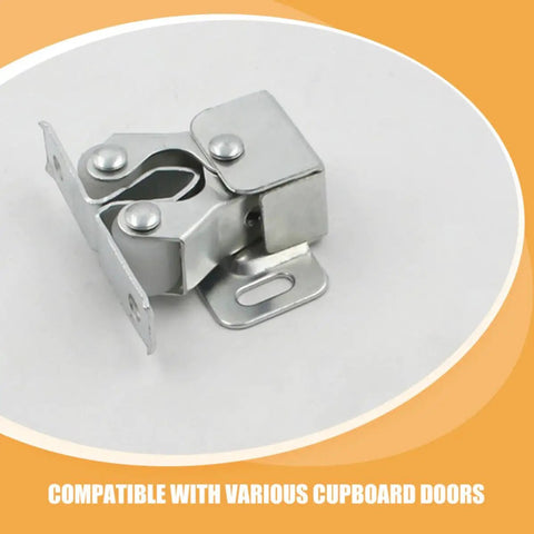 Stainless Steel Ball Latch Cabinet Door Catch Kit, 15 Pieces, No Squeak Quiet Roller Hardware with robust spring latch