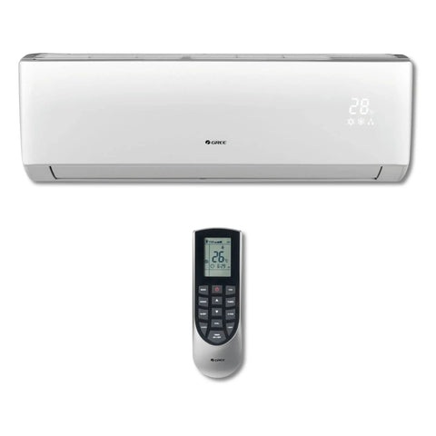 Triple Zone Wall Mounted Mini Split Air Conditioner And Heat Pump 30,000 Btu 208 230v Seer 21 Energy Savvy Cooling Bad Boy With Smart Inverter Climate Control showing indoor unit and remote.