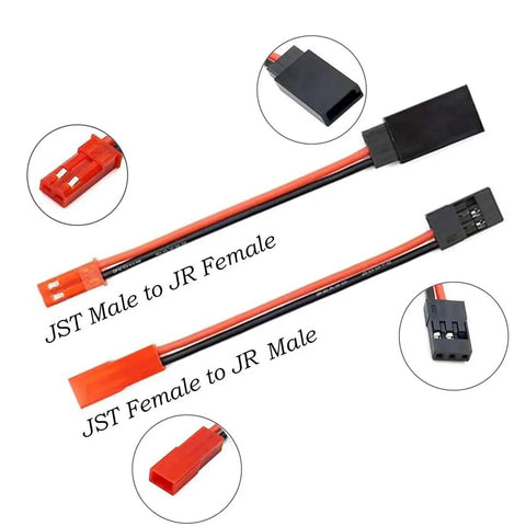 Plug Splitter Y Cable 6 Pack JST Male Female Power Harness For RC Cars Drones JST To JR Adapter with connectors detail
