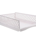 Straight Up Game Changer Plastic Drawer Storage Basket For Clothes Towels And Blankets A Real Slick Closet Organizer Bin with diamond pattern.