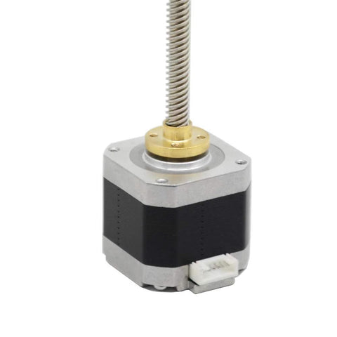 High torque NEMA 17 stepper motor with lead screw for 3D printers and CNC machines, featuring brass nut and 150mm T8 screw.
