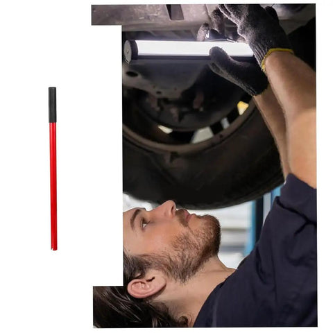 Heavy Duty Hydraulic Jack Handle For Car Suv Van 12 To 16 Ton Capacity Hella Durable Carbon Steel Auto Mechanic Tool being used under a vehicle.