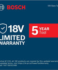 Warranty details for GSR18V-975CN 18V Brushless Drill Driver Bare Tool With Connected-Ready Compatibility Kickback Control Precision Clutch