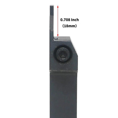 Side view of Grooving Tool Holder For CNC Lathe With 0.63 Inch Shank And Three MGMN300 Cemented Carbide Blades, dimension marked in image.