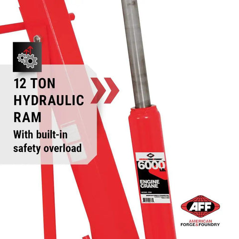 Straight Up Heavy Duty 3 Ton Hydraulic Engine Hoist Cherry Picker Crane With Telescopic Boom showing 12 ton hydraulic ram structure.