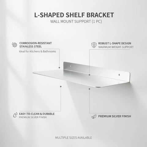 Sturdy L Shaped Stainless Steel Shelf Bracket For Kitchen And Bathroom Storage Built To Last Floating Shelf Support 1 Piece