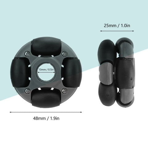 48mm omni wheel for robots durable nylon construction