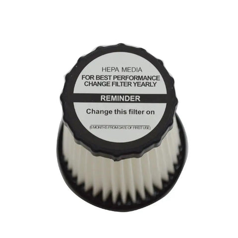 Dirt Devil F2 Vacuum Filter Replacement HEPA, Easy Fit 4 Pack, Focus on filter label with maintenance reminder