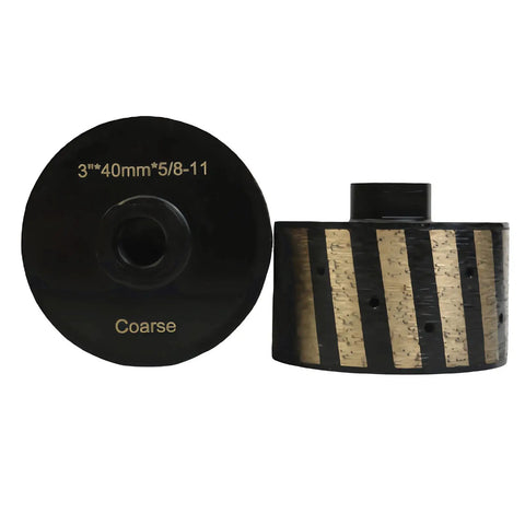 3 Inch Diamond Drum Grinding Wheel For Sink Hole Profiling Built Tough Heavy Duty Resin Bonded Pro Grinder Bit For Granite Marble Concrete Stone Countertops Quick Wet Dry Polish With 5 8 Inch Arbor, showing coarse grit design.