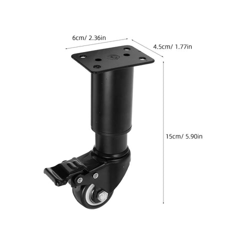 Adjustable Furniture Legs 4 Pack With Caster Wheels Cold Rolled Steel Easy Install Modern Sleek Design For Tables And Beds