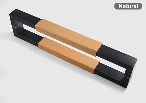Double Sided Door Pull Bar Handle For Sliding Doors And Gates, Tough As Nails, Interior Exterior Use, Stainless Steel And Wood