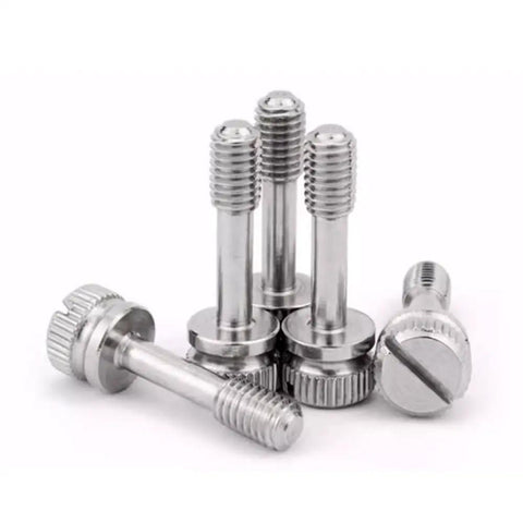 Premium Knurled Shoulder M5 Captive Panel Screws Designed For No Hassle Reassembly And Absolute Zero Dropped Hardware In Tough Rust Proof Stainless Steel Fastener Set Of 6 stacked in a group