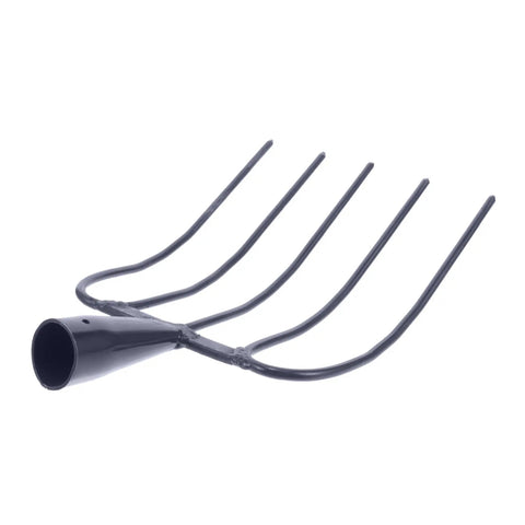 Heavy Duty Iron Manure Fork For Lawn Maintenance And Mulch Clearing Handheld Garden Tool With Five Teeth Design