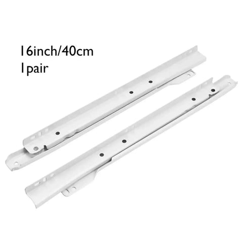 Built Tough Heavy Duty Drawer Slides With Ball Bearing Rails, Full Extension Two Section Cabinet Tracks 16 Inch Pair