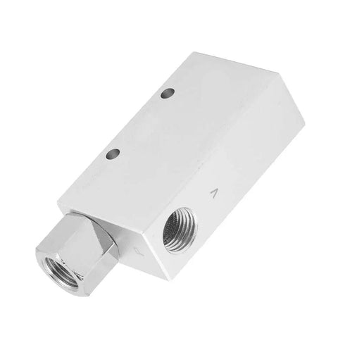 Compact Cv15hs Pneumatic Vacuum Generator Pump With Durable Aluminum Body, showing a silver valve with threaded connections.