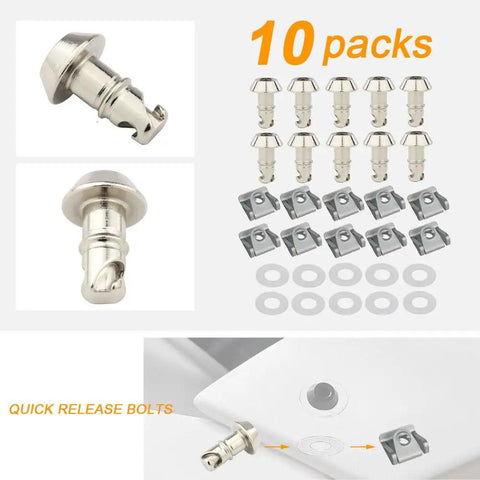 14mm Universal Motorcycle Quick Release Fairing Bolts With Clips, Quarter Turn Fasteners, silver studs and washers set.