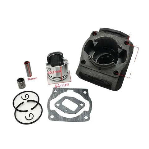 Rad Top Rated Engine Cylinder Piston Ring Needle Roller Bearing Spacer Kit For Huter 2500 Units 1E44F-5A-5 Sizes 44mm Ensures Smooth Operation And Lasting Durability For Lawn And Garden Tools Without Breakdowns Keeps Your Workflow Going Strong Today. engine cylinder kit with 44mm piston, rings, bearing, and gasket
