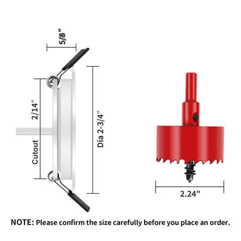 Zero Fuss 12V LED RV Puck Lights Six Pack Aluminum Recessed Ceiling Bulbs size diagram showing dimensions and cutouts.
