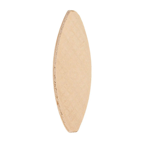 Close-up view of a single Beech biscuit from the 100 Piece Wood Biscuit Joinery Set 0 10 20 Size Biscuits For Beech And Hardwood.