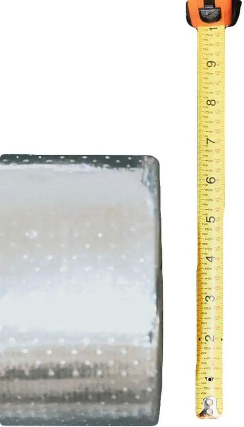 No Sweat Summer Cooling Radiant Barrier Insulation Roll with measuring tape showing size, double sided aluminum foil for attics.