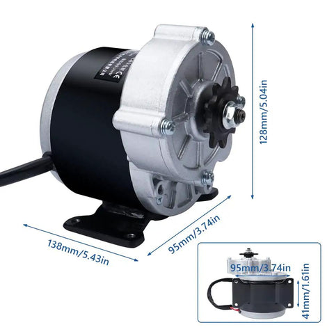 24V DC 350W Gear Motor With Permanent Magnet High Torque Low RPM For Wheelchairs Go Karts And Electric Vehicles Model MY1016Z3
