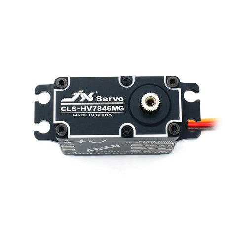 Top view of 46Kg Beefy High Voltage Waterproof Servo with full CNC aluminum shell and steel gears for RC cars and drones.