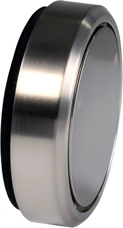 Rock Solid Bathtub Overflow Drain Cover With Deep Soak Round Profile Two Hole Universal Fit Satin Nickel with smooth surface finish.