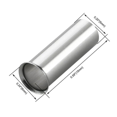 Heavy Duty Copper Crimp Connectors 100 Pack 15mm Long Non Insulated Ferrule Pin Terminals EN10-15 for AWG 8 and 10mm2 Wire Tin Plated Secure Wire Termination, 15mm ferrule