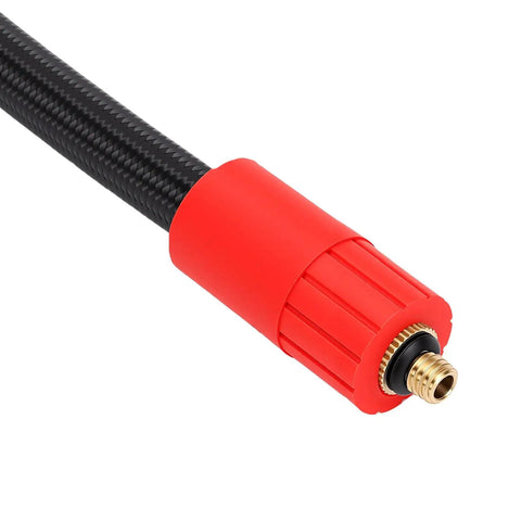 Heavy Duty Tire Inflator Extension 16cm Hose Quick Connect Air Chuck Flexible Adapter For Cars Motorcycles Evs Bikes Reaches Stems Behind Spokes With No Sweat Setup And Easy Peasy Connection For Perfect Pressure When You Need It And Get Work Done Fast. 16cm black braided hose with red copper air chuck