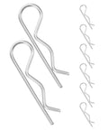 Premium Packove 8 Pcs Stainless Steel R Cotter Pins, including two large and six small pins for heavy duty mechanical assembly.