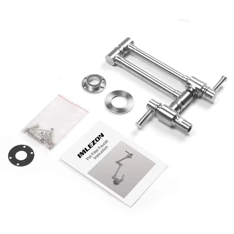 Pro Grade Stainless Steel Pot Filler Faucet For Wall Mount Kitchen Sink Folding Stretchable Spout Single Hole Two Handles