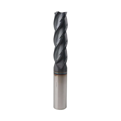 Zorqon 9/16 in carbide long end mill, 4-flute, AlTiN coating, square end, 2 in LOC, 9/16 in shank