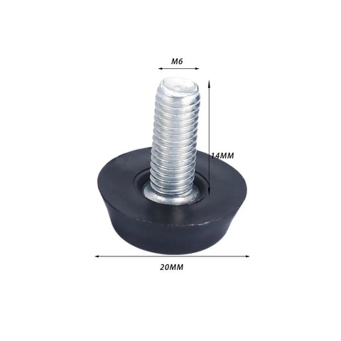 Adjustable Leveling Feet Set For Furniture, M6 And M8 Threaded Feet With 7 To 19mm Height Range, 10 Pack, No Tools Needed, Easy Setup, Durable Plastic And Metal Construction, Stable Leveling Pads Ideal For Tables Desks Cabinets. M6 foot, 20mm base, 14mm height
