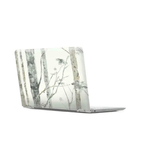 Laptop with White Birch Trees Peel And Stick Wallpaper Vinyl 12 Ft By 9 Ft Made In USA Easy To Apply No Water Needed No Mess
