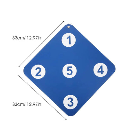 13 Inch Rubber Fencing Target For Saber Foil And Epee Training Self Practice Indoor Outdoor Use, blue square with numbers 1-5