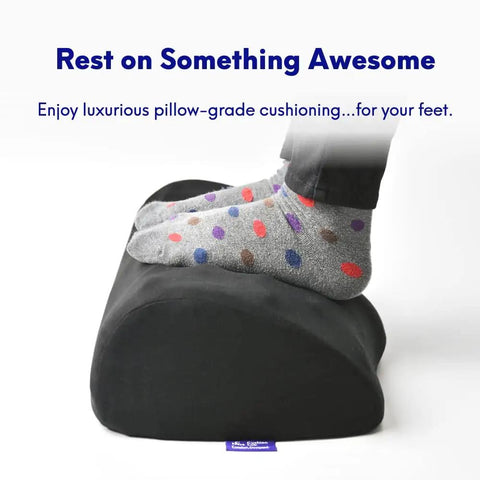 Ergonomic Under Desk Foot Rest With Massage Ridge Design And Memory Foam Pillow For Work At Home Or Gaming Setup