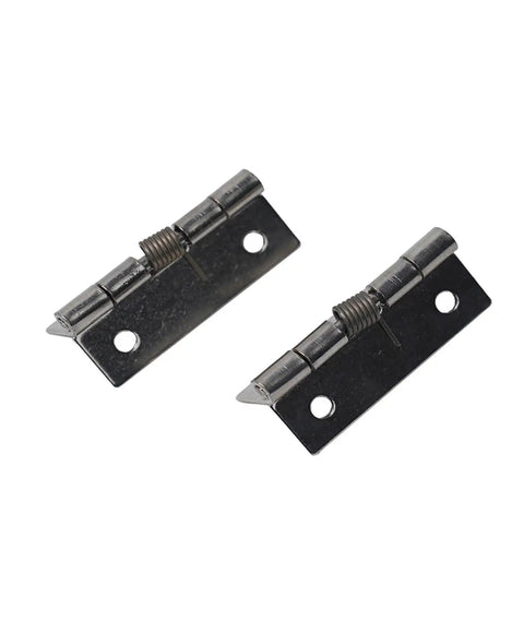 Six Pack Spring Door Hinges Self Closing Stainless Steel With Brushed Finish, showing two pieces with visible springs and mounting holes