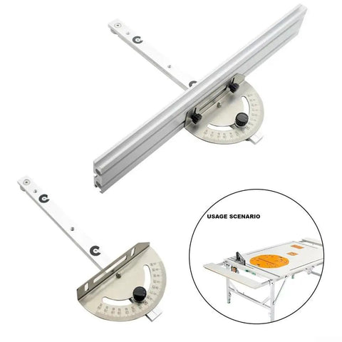 Table Saw Miter Gauge Kit With Adjustable Angle Ruler And Aluminum Guide Rail, Pro Grade Precision Miter Stop, usage on table saw
