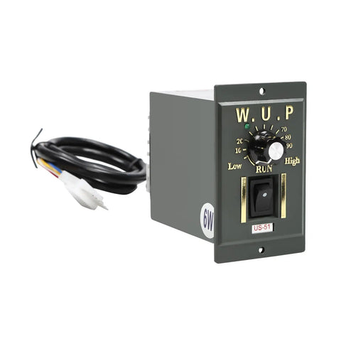 Tough As Nails 6W 110V AC Gear Reducer Motor with Speed Controller, featuring a control panel with dial and wiring for precise speed management.
